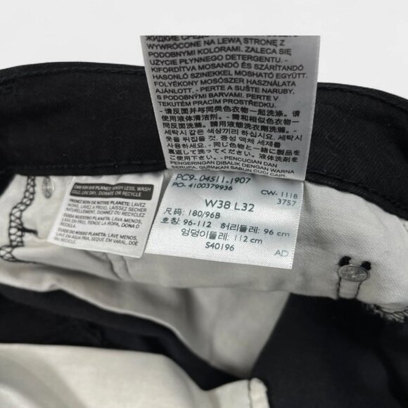 Levi's 511 Men's Straight Leg Black Denim Jeans Mid-Rise Slim Fit Actual 36x31 - Picture 14 of 15